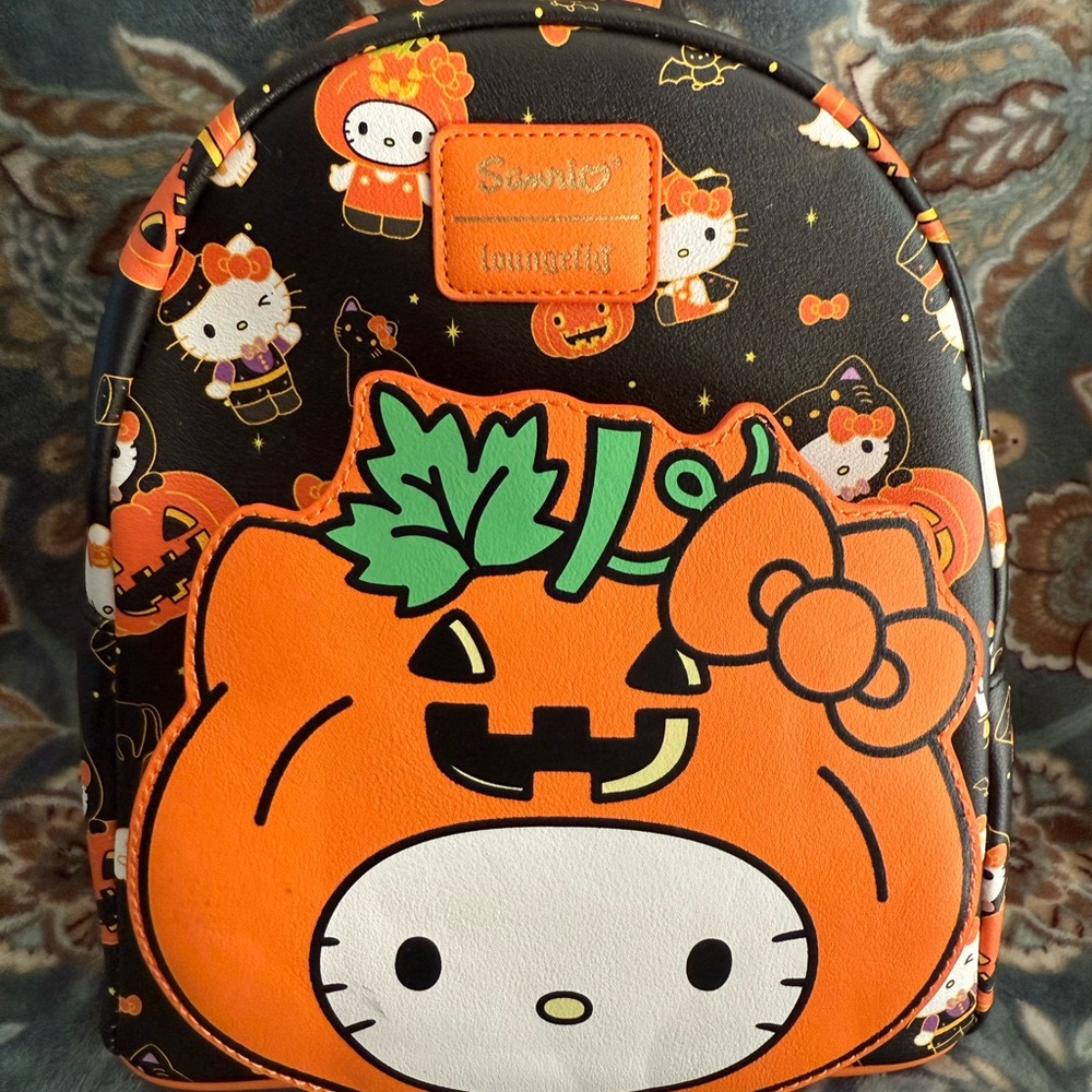 Loungefly Hello Kitty Halloween Backpack - Orange and Black